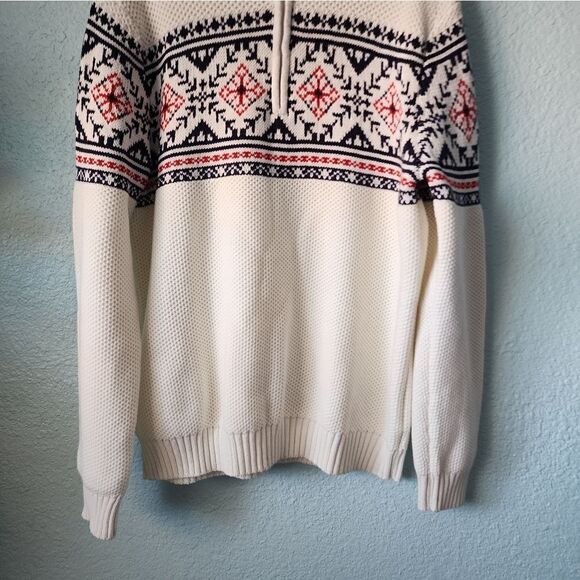 IZOD NAUTICAL sweater irish island style half zip coastal fisherman - Picture 2 of 11